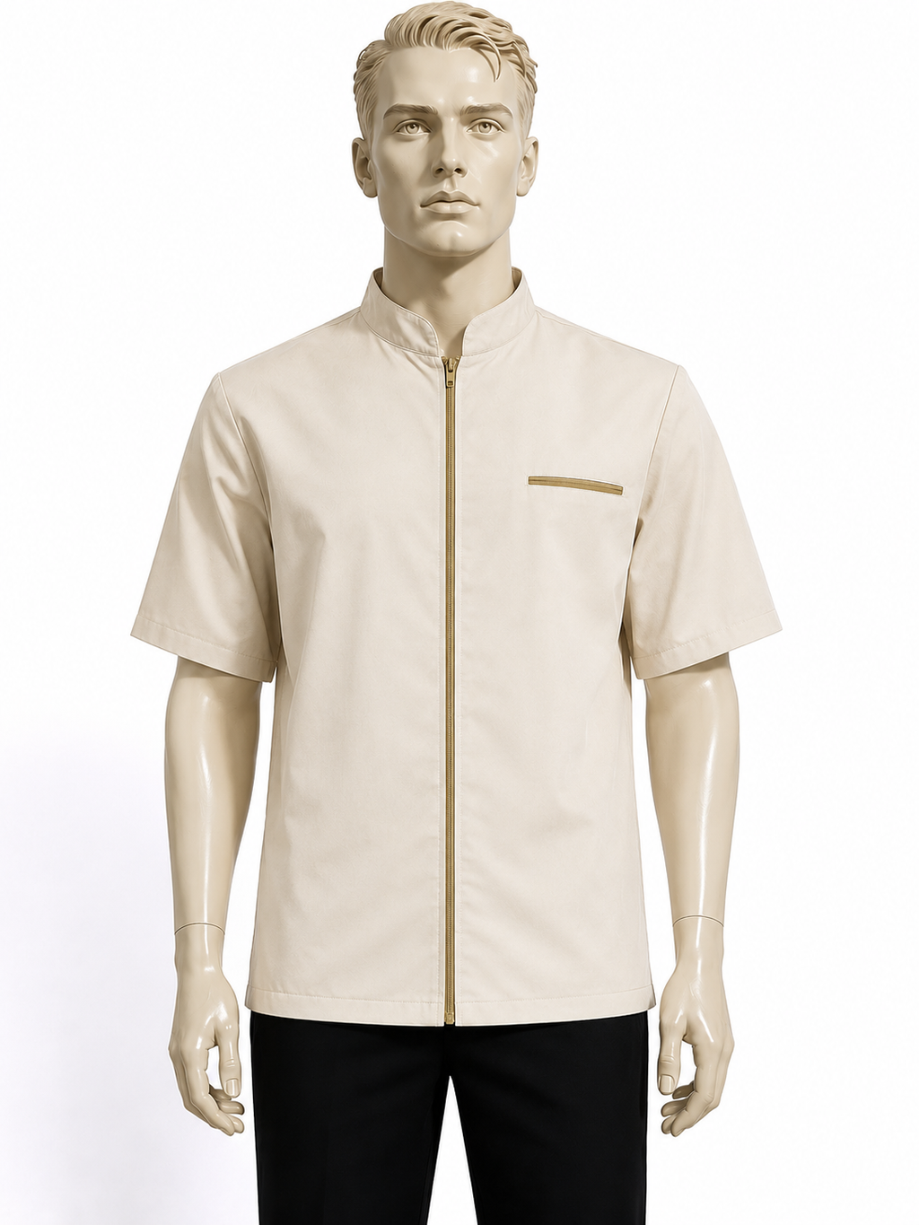 Chaqueta de Chef Hombre Blanca con Vivo Mostaza Askary | Uniforme de Cocina