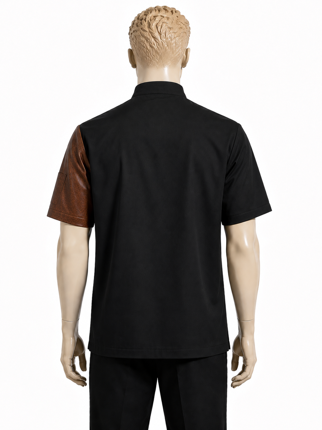 chaqueta chef hombre personalizable cuero cafe maniqui trasero askary