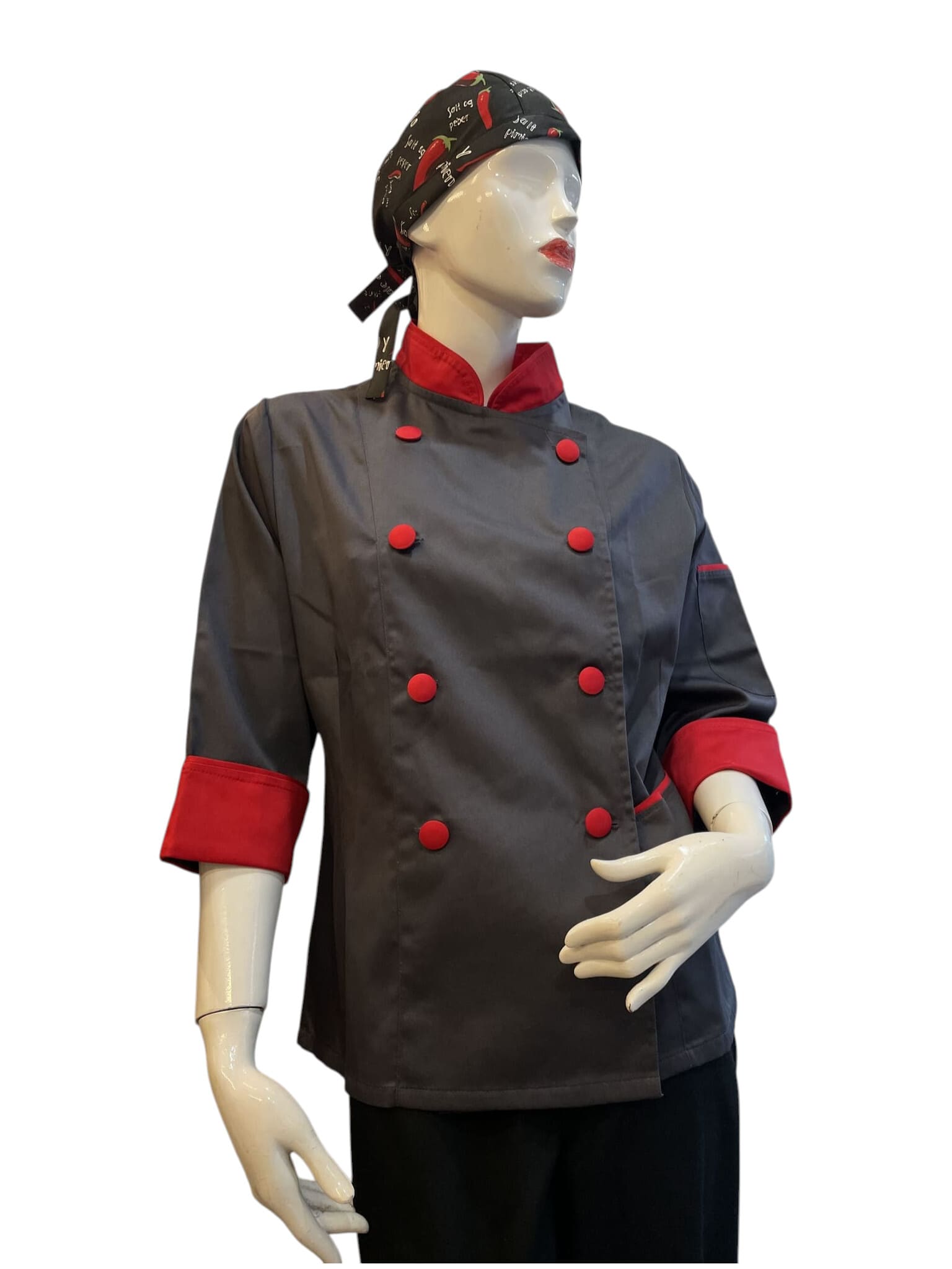 Chaqueta de Chef Mujer Personalizable Askary de Gabardina | Uniforme de Cocina