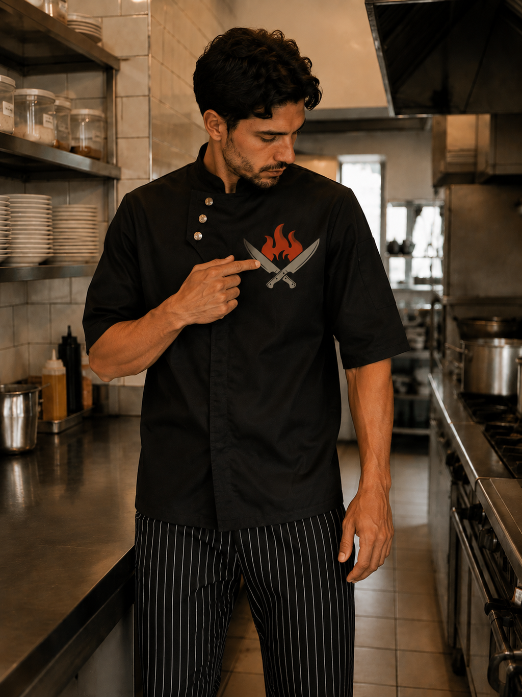 Chaqueta de Chef Hombre Negra – Lisa o con Estampado | Askary