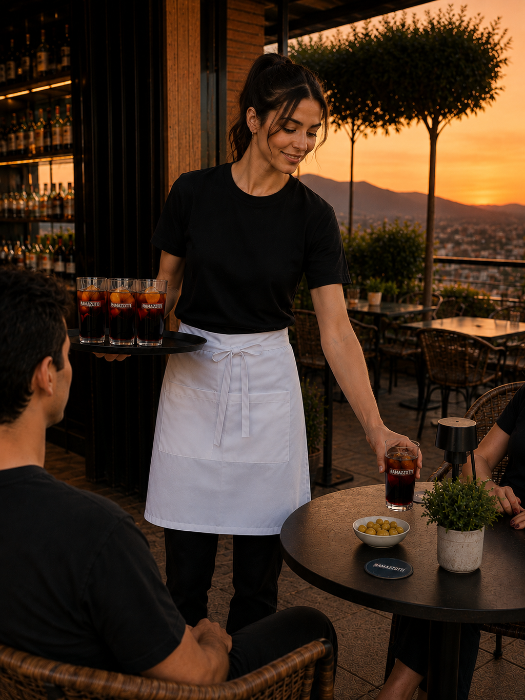 Mandil de Cocina Unisex Negro y Blanco | Funcional y Resistente