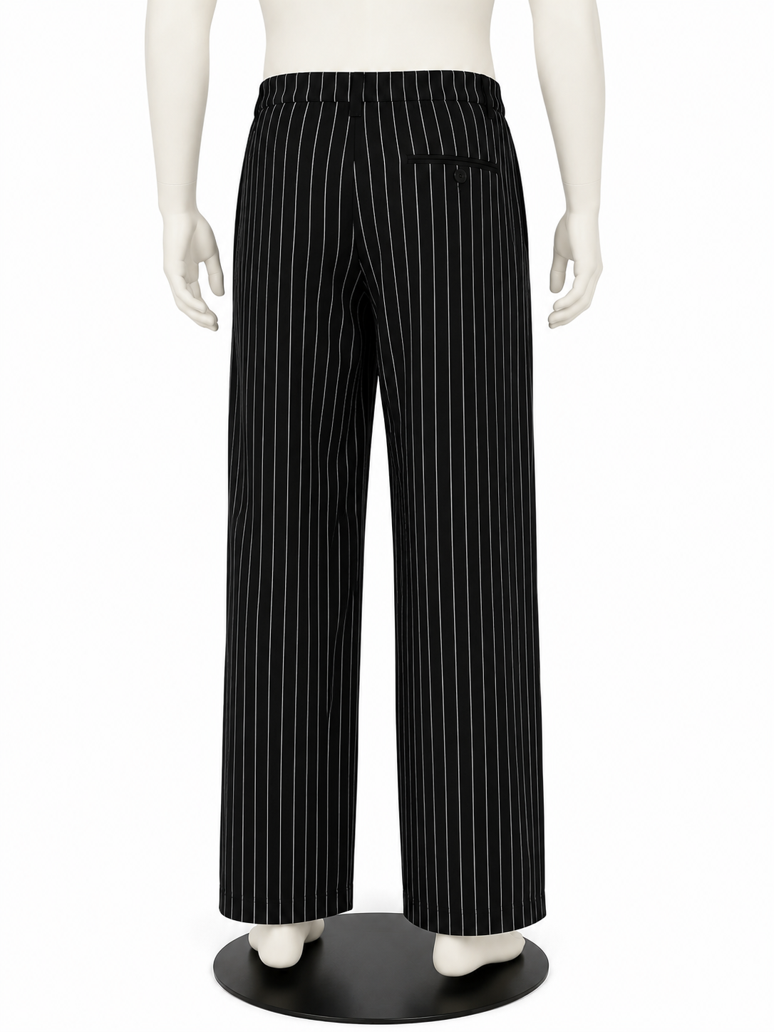 Parte trasera pantalón gastronómico rayas hombre en maniquí Askary