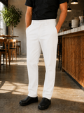 Pantalón Gastronómico Hombre Blanco Elasticado Askary | Uniforme de Cocina
