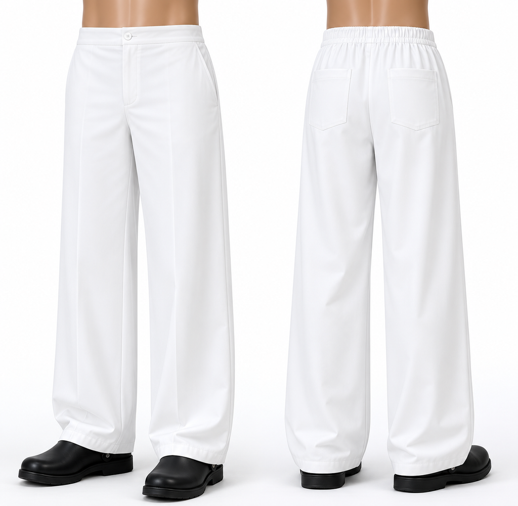 Pantalón Gastronómico Hombre Blanco Elasticado Askary | Uniforme de Cocina