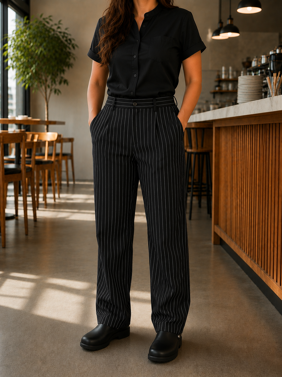 Pantalón Gastronómico Mujer a Rayas Askary | Uniforme de Cocina